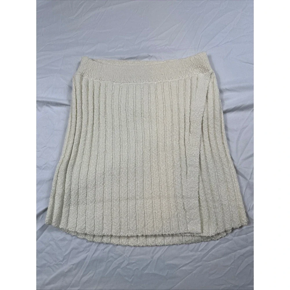 Free People Ivory Knit Vest Mini Skirt Set‎ Sleeveless Turtleneck Small